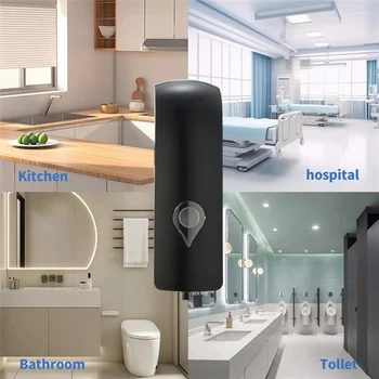 ABKY-ไม่ต้องเจาะเครื่องจ่ายสบู่ติดผนังพร้อมถ้วยดูด,พลาสติก,สําหรับแชมพู,สบู่มือ 1