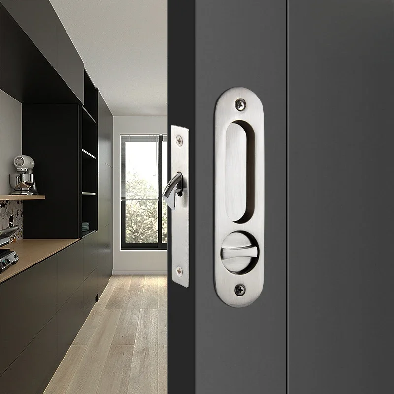 Sliding Door Lock Hook Lock Wooden Door Move Handle Swing Invisible Bathroom Bathroom Kitchen Balcony