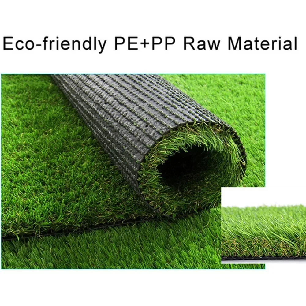 Artificial Lawn Landscape with Artificial Realistic Grass and Thick Fake Grass Mat Backyard, Artificials Turf Fake Mat