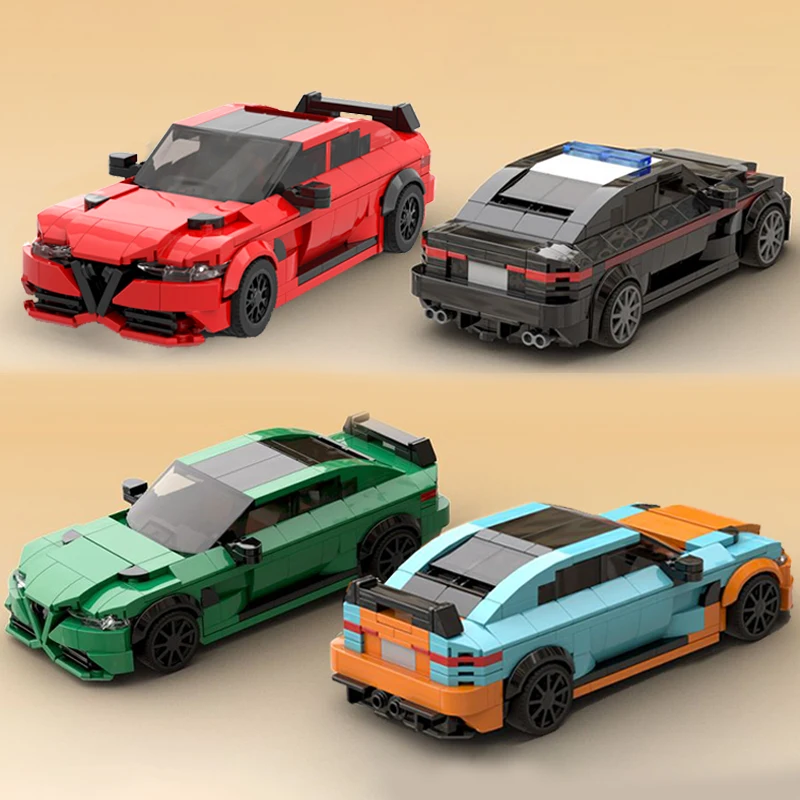 Moc Alfas Romeos Giulia Gtam Sports Car Building Blocks Super Speed Racing Vehicle Bricks Garage Toys Regali Per Bambini Ragazzi