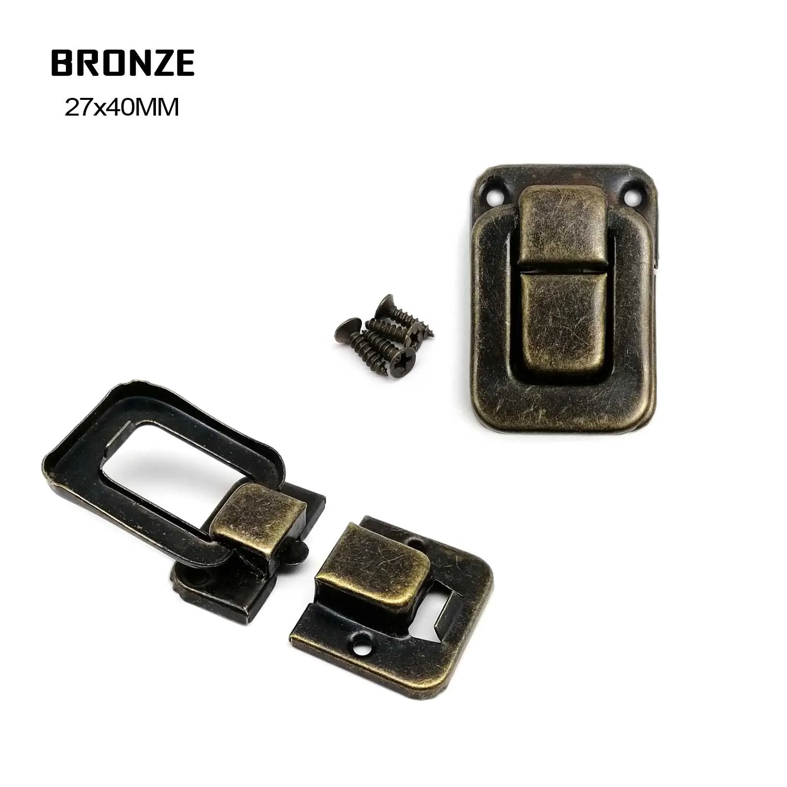 6pcs Antique Brass Silver Golden Decor Jewelry Chest Gift Box Case Leather Bag Suitcase Hasp Latch Toggle Lock Clasp Closure