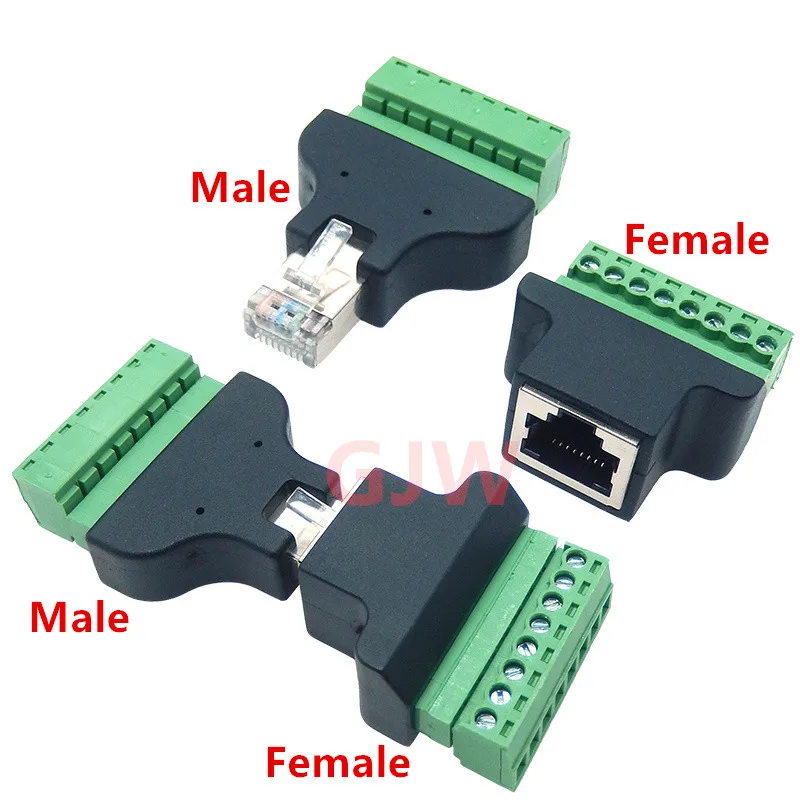 1pcs High Quality RJ45 To Screw Terminal Adaptor RJ45 Female To 8 Pin Connector RJ45 Splitter For CCTV DVR CCTV Accessories