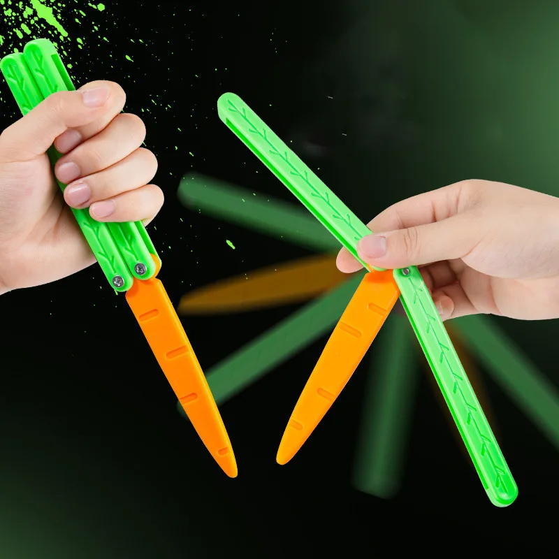 Новый пластиковый нож-бабочка с 3d-печатью, нож для моркови, Гравитационный нож, игрушка для декомпрессии, маленькая игрушка для детей