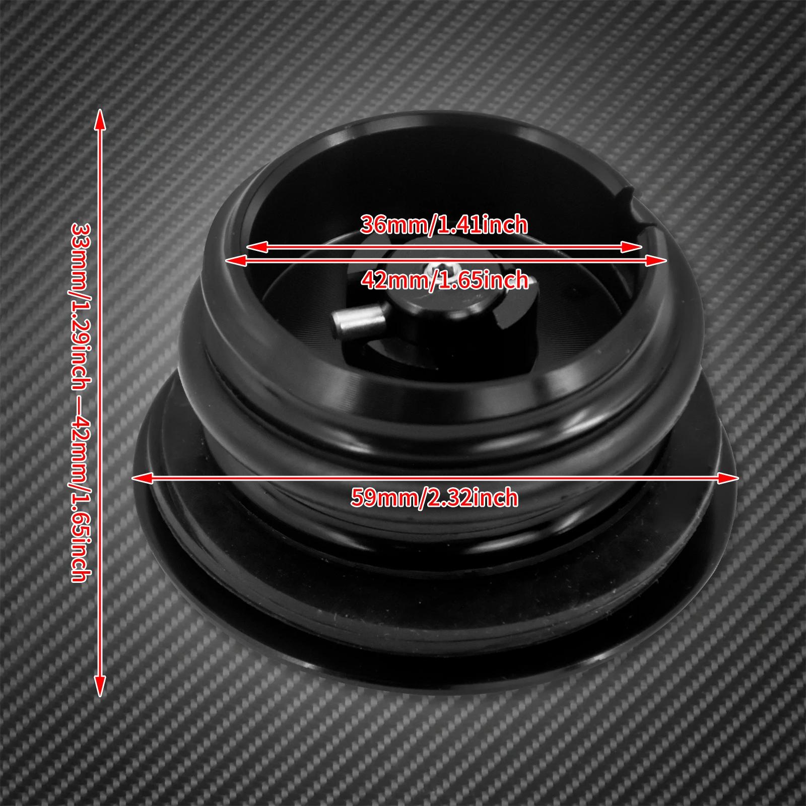 Motorcycle Pop Up Fuel Cap - Vented Gas Tank Cap For Harley Davidson Black Aluminum