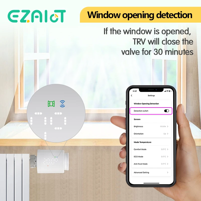 Smart WiFi-Enabled Thermostatic Radiator Valve with Voice Control
