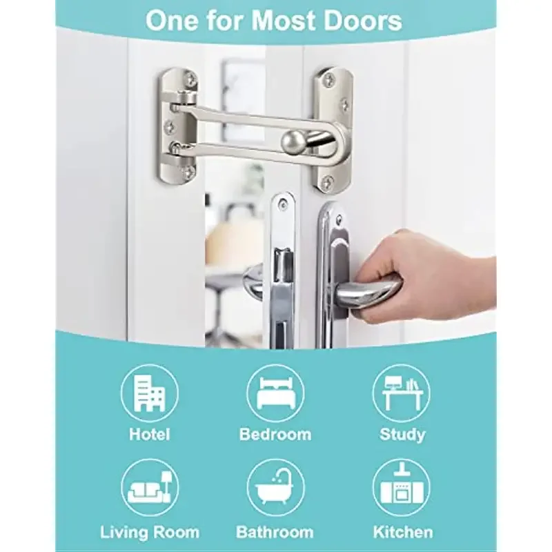 Door bolt Clasp Locks Insurance Door Bolt Anti-Theft Room Bar Buckle Chain Stainless Steel For Bedroom Home Improvement