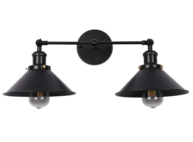 مصباح حائط بتصميم صناعي أمريكي، مصباح فني حديدي مز...