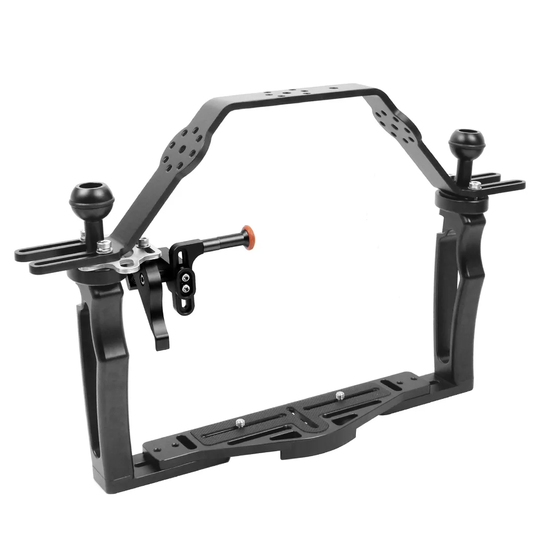 Tauchen Tablett Dual Griff Grip Expansion Lift Up Mount Aluminium Handheld LED Blitzlicht Halterung DSLR Unterwasser Fotografie Werkzeug – Detail 23