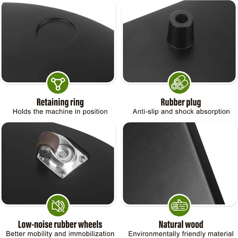 Für Thermomix TM7 Arbeitsplatten-Rollbrett mit Gummirädern, Geräuschlos | Rolling-Tray-Zubehör mit rutschfesten Füßen – Detail 4