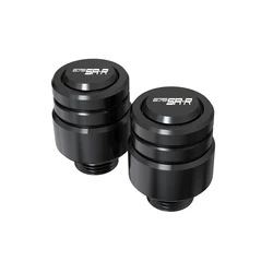 Motorcycle Rearview Mirror Plug and Tire Valve Stem Caps Cover (Black 10mm)