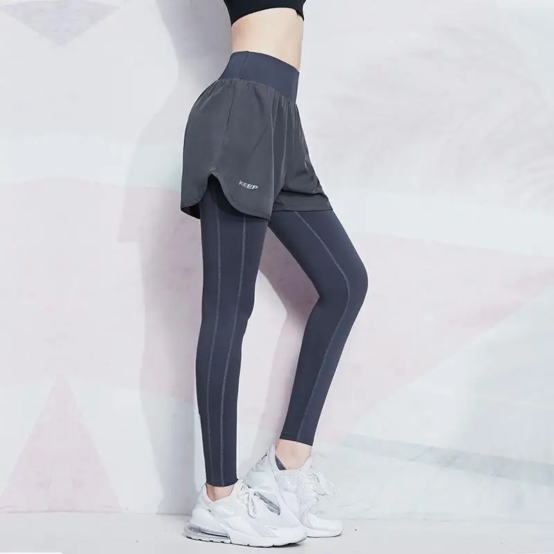 Women's High-Waist Booty Lifting Leggings - Fake Two Pieces Yoga Pants with Stretch, Quick-Dry & Street-to-Gym Trainning Pants 3