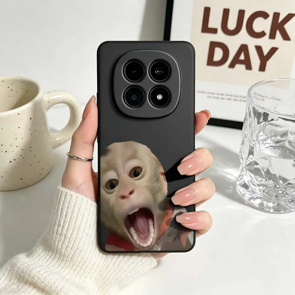 Creative Monkey Pattern Black Soft Phone Case