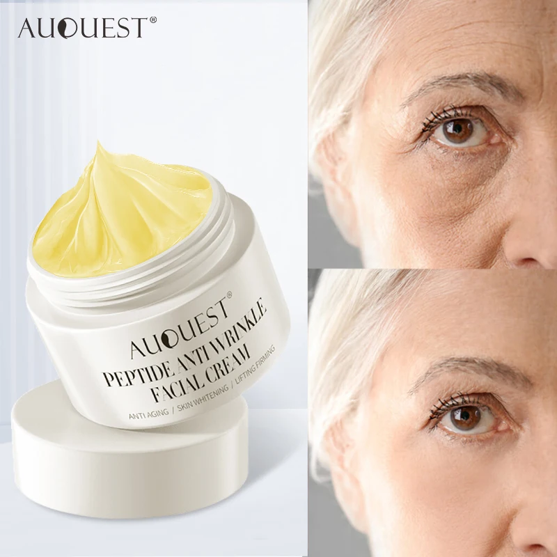 AUQUEST Peptide Anti-Wrinkle Facial Cream Collagen Anti Aging Hyaluronic Acid Moisturizing Smoothing Whitening Face Skin Care