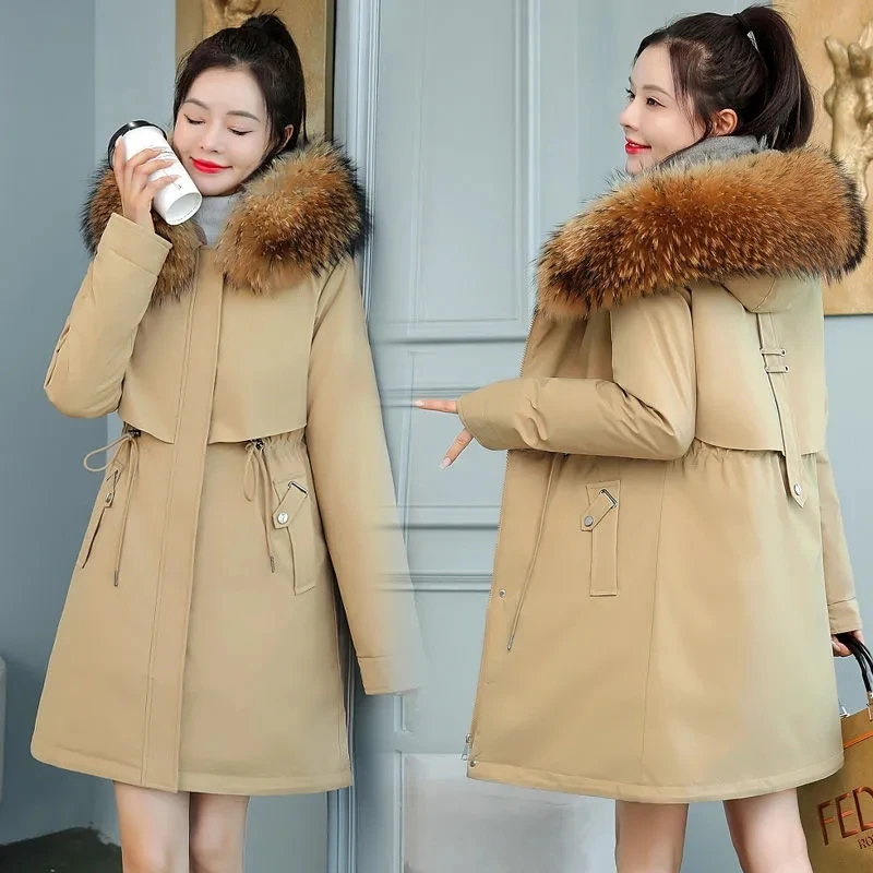 

2023 New Mid-Length Pie To Overcome The Korean Version Of Down Padded Jacket Velvet Thick Jacket Tide Thin Padded Jacket Women