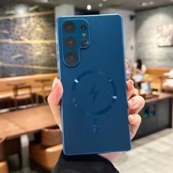 Titanium Matte Magnetic Shockproof Case with Lens Protection - S26 (Navy Blue)