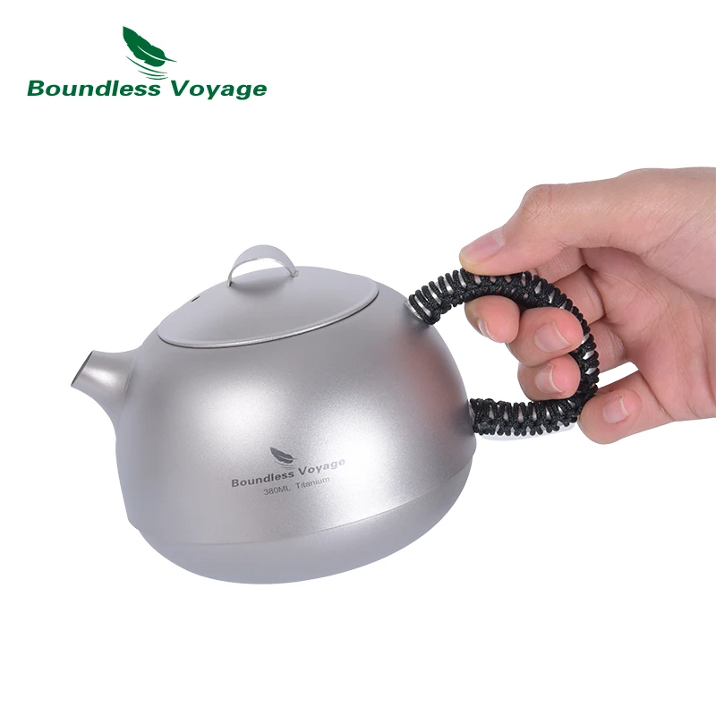 Boundless Voyage Titanium Teapot Cup Set with Filter Handle Lid Outdoor Camping Mini Kettle Coffee Tea Water Maker