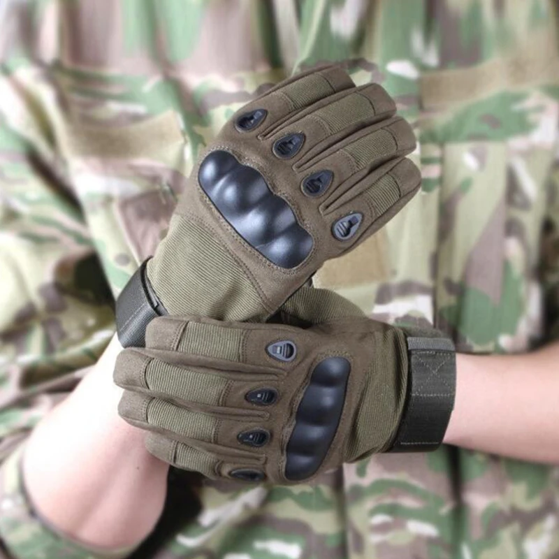 Motorcycle Gloves Men Tactical Hunting Shooting Knuckle Protection Leather Outdoor Sport Full Finger Cycling Bike Bicycle Gloves 4
