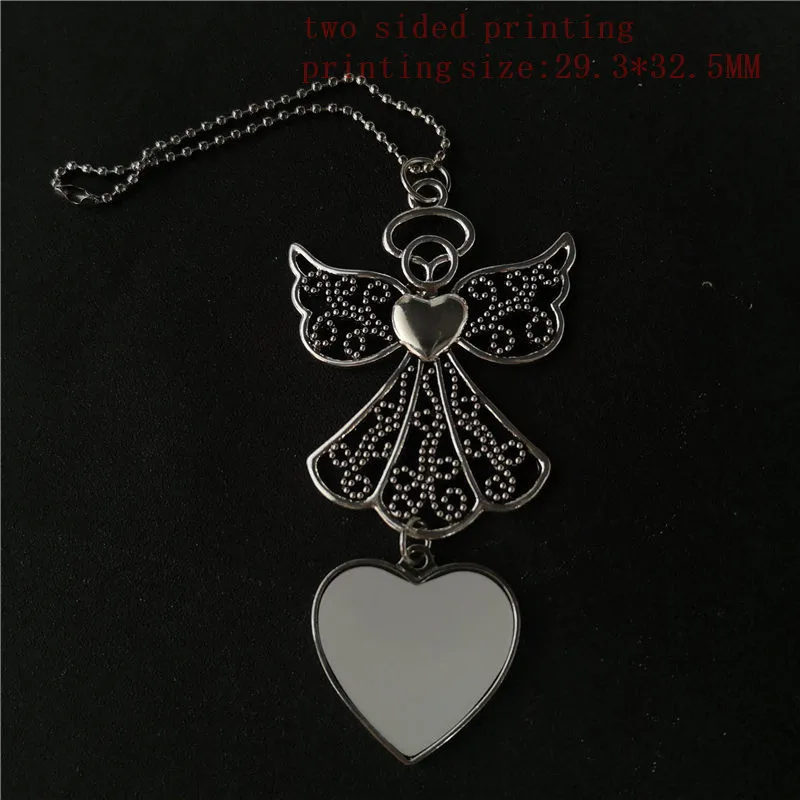 

sublimation blank angel wings car hanger two sided printing hot transfer printing blank jewelry consumables 20pcs/lot