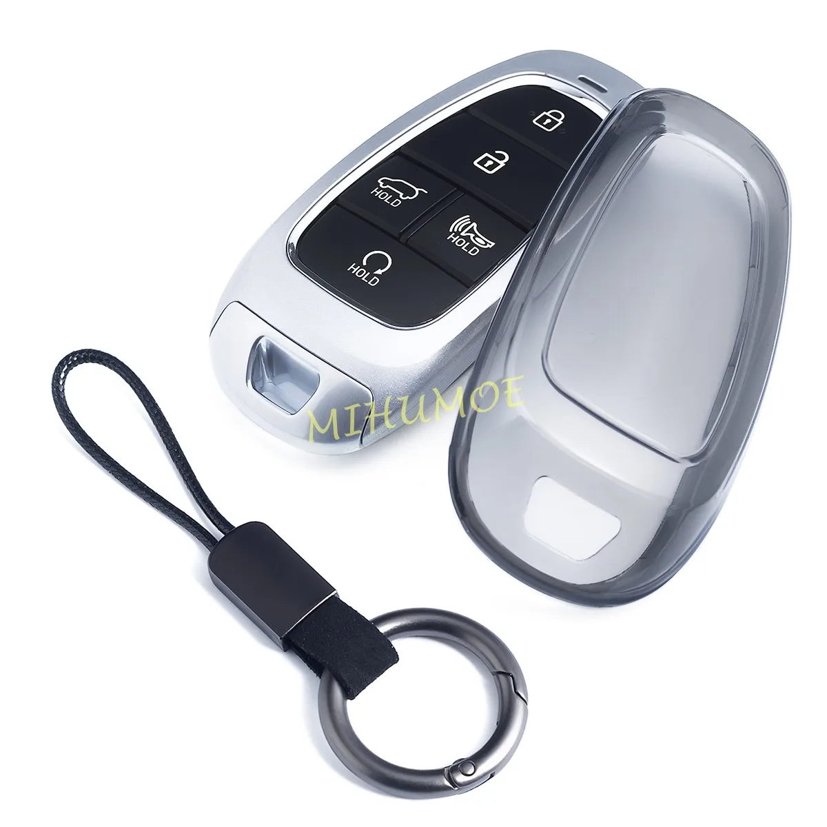 Черный прозрачный чехол для брелока для Hyundai Sonata Tucson Santa Fe Cruz IONIQ 5 Palisade Nexo Черный прозрачный чехол для брелока для Hyundai Sonata Tucson Santa Fe Cruz IONIQ 5 Palisade Nexo
