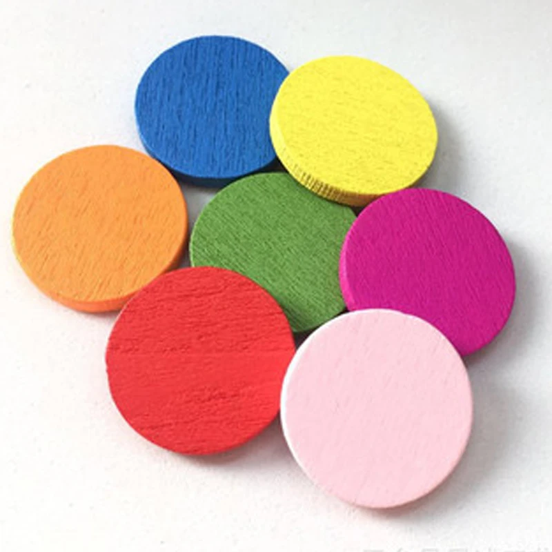 

50PCSHigh quality 20mm Wooden Pieces Puzzle Board Game Colorful Chess Pieces For DIY Games Accessories