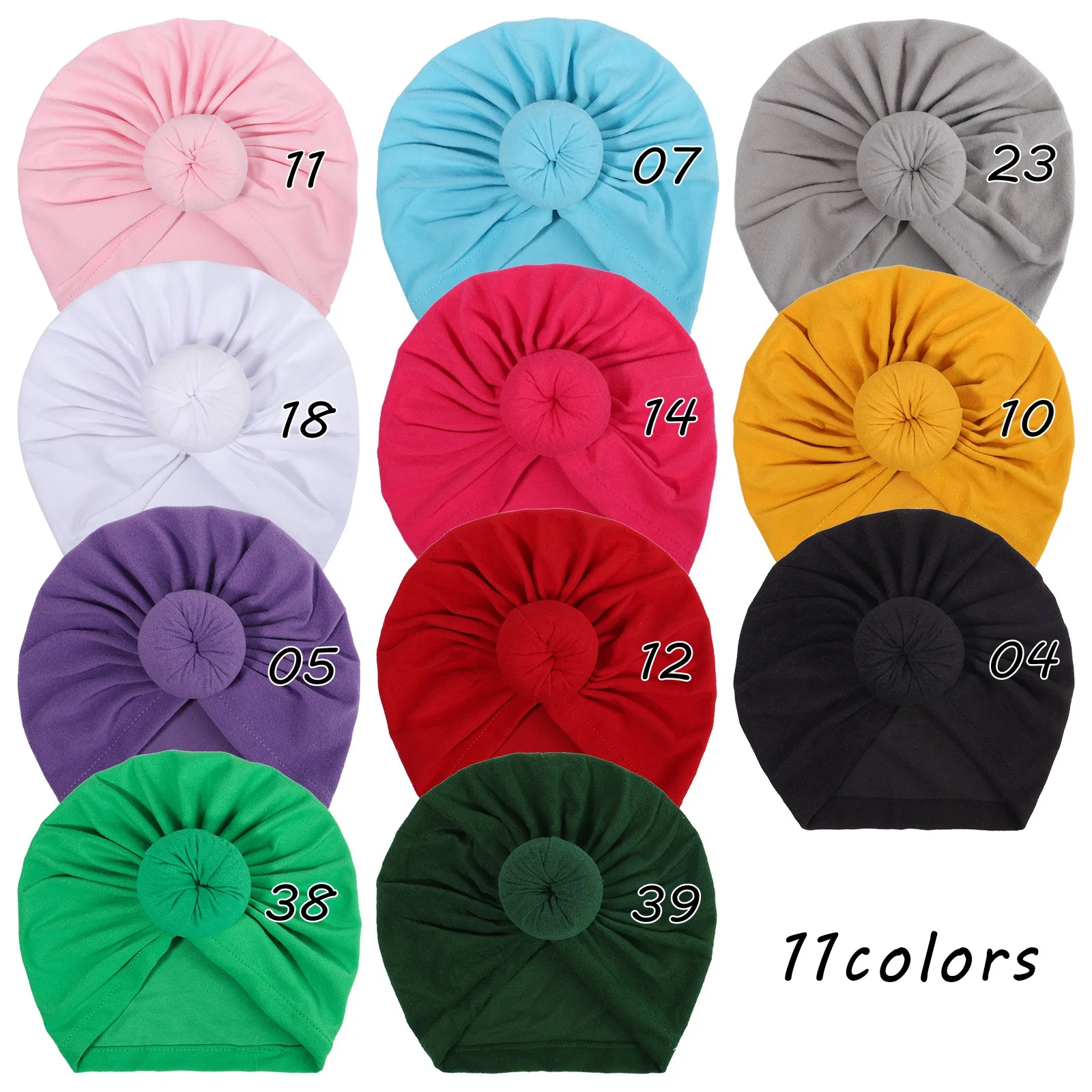 Baby Turban Hat Infant Elastic Soft Cotton Nylon Headband for Girls