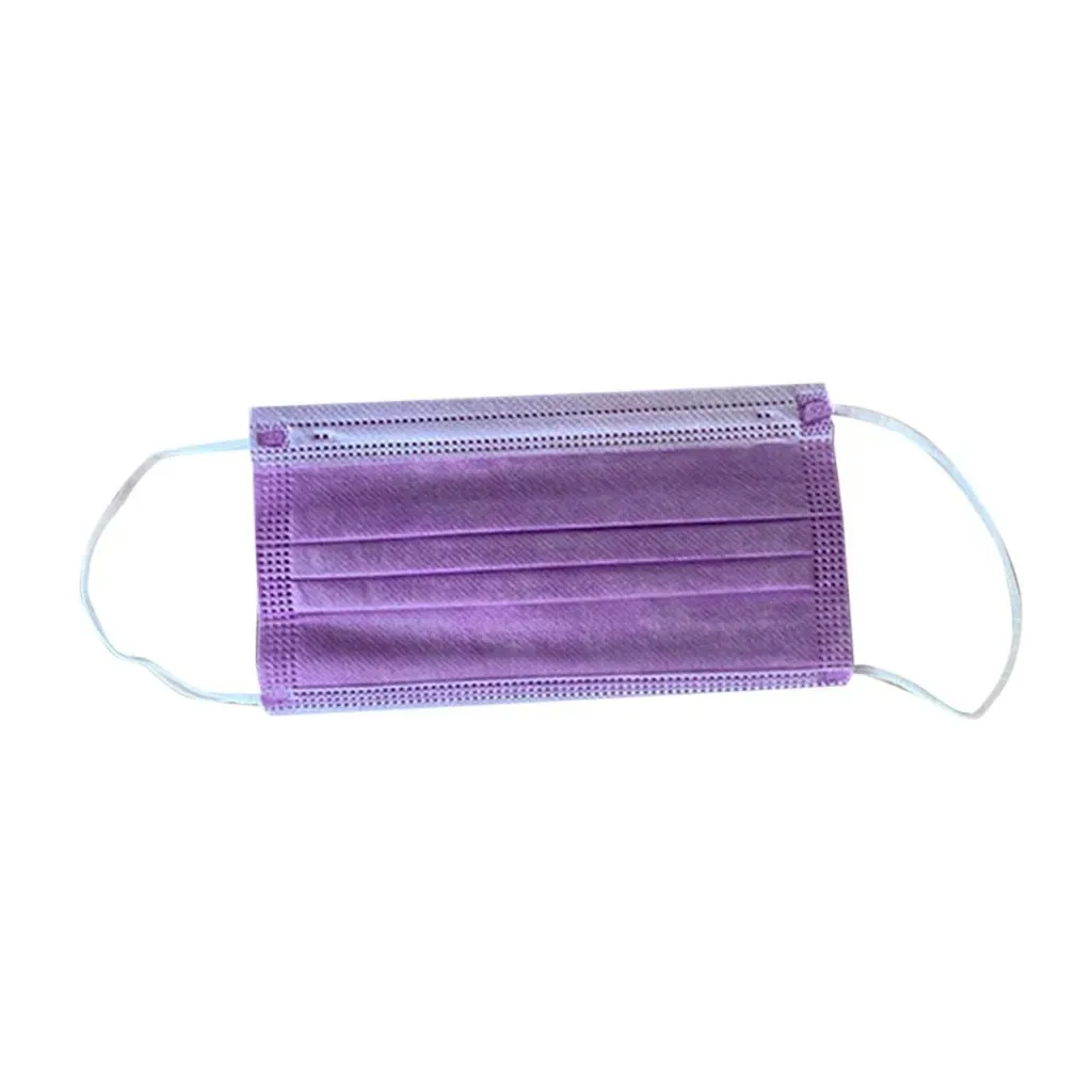 Disposable Face Mask 50PCS Women Man Solid Mask 3Ply Ear Loop Anti-PM2.5