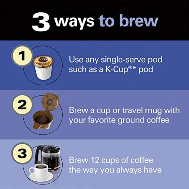 FlexBrew Trio 2-Way Coffee Maker, Compatible with K-Cup Pods or