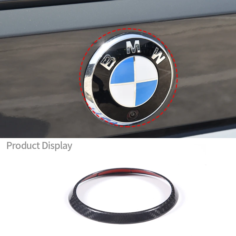 

For BMW 4 Series G22 G23 G26 2021-2023 Real Carbon Fiber Car Logo Decoration Ring Rear Logo Cover Car Stickers Accessories