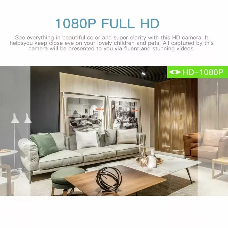 레노버 미니 카메라 1080p HD 미니 무선 와이파이 카메라 야외용 업그레이드 모션 감지 보안 야간 투시 카메라 가정용