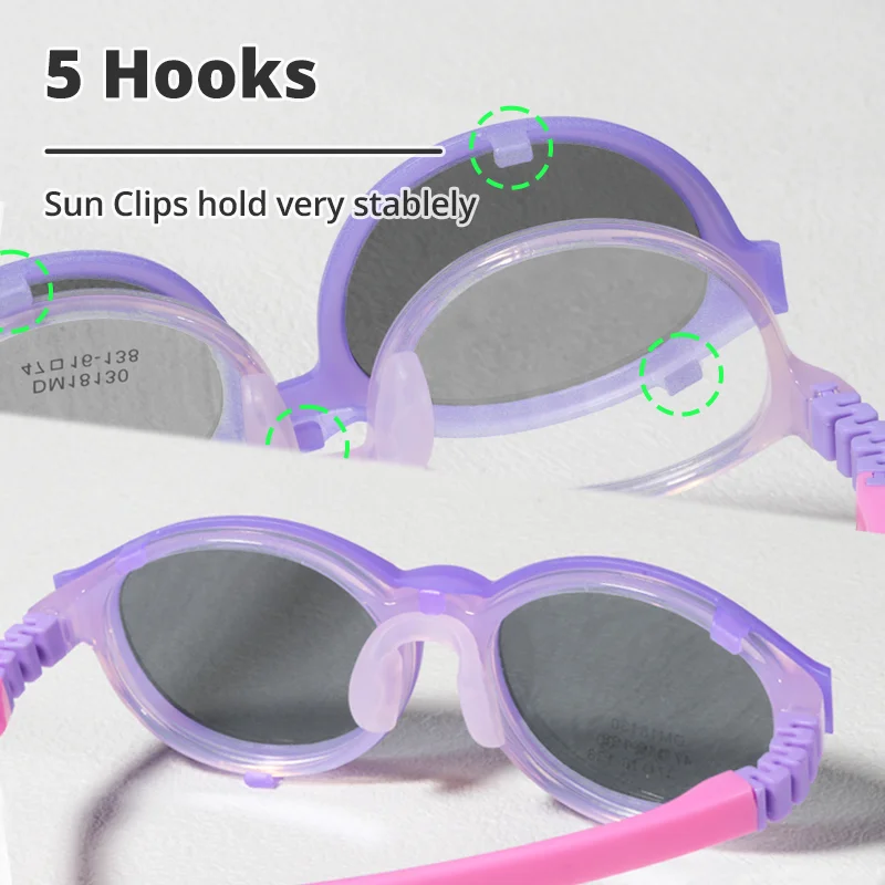 2 in 1 Clip On Glasses Kids Polarized Flexible Children's Sun Glasses Anti-glare Round uv400 Sunglasses for Baby Oculos Kids Sunglasses Children Sunglasses