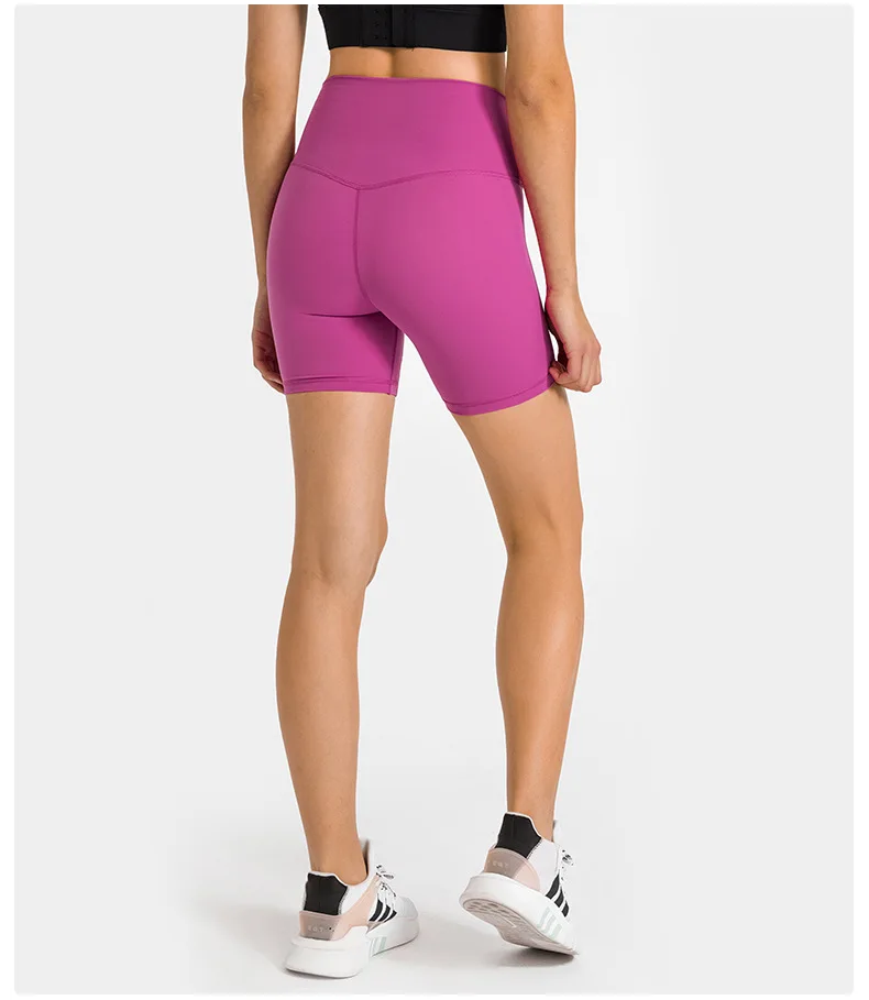 Solid Color Women Sports Shorts Sexy Printing Soft High Waist Fitness Yoga Short Cycling Train Gym Workout Tight Athletic Clothe