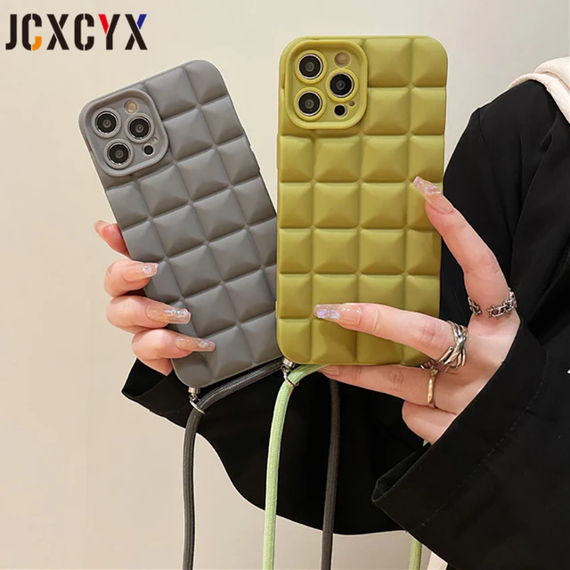 Crossbody Lanyard phone Case For iphone 14 15 Pro Max 13 12 Mini 11 XR XS  Plus Neck Rope Necklace Strap Cord Silicone With Cover