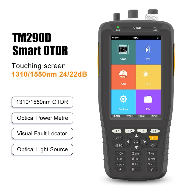 Smart OTDR 24/22dB 1310/1550nm OTDR TM290D Optical Time Domain Reflectometer English Machine Fiber Tester with 4inch IPS Display new and original 10 4inch 640 480 lq104v1dg5b industrial display panel