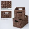 Rectangle Wicker Storage Baskets for Shelves Organizing,Waterproof Woven Storage for Toilet Shelf Baskets,Laundry Room,Brown 4