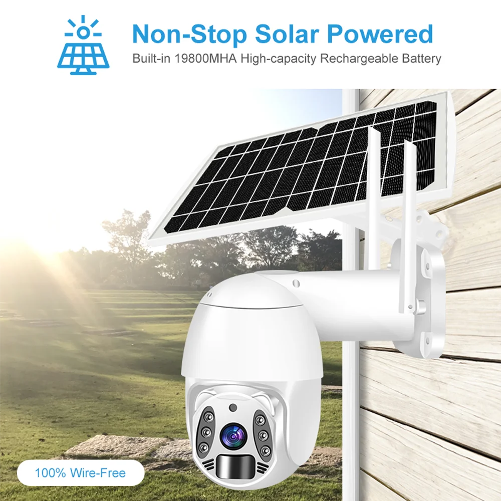 Tuya 360 ° WiFi Camera Kamera GSM 4G Solar Surveillance Cameras Security Protection for Home Security Outdoor Waterproof