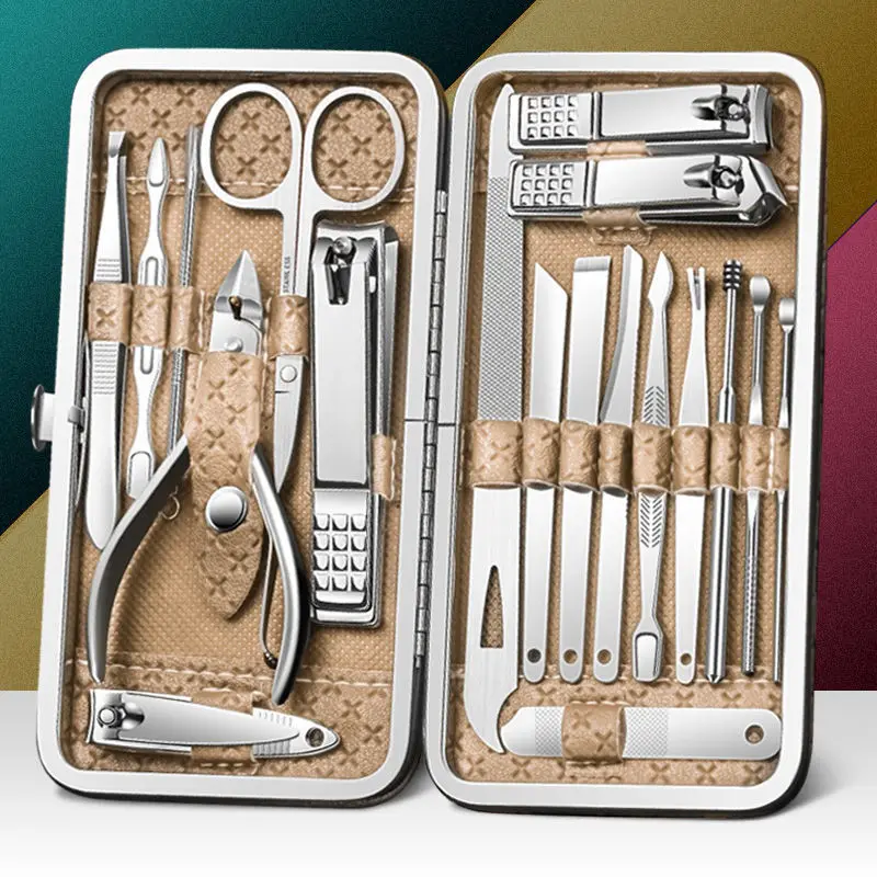 Nail Clipper Sets Manicure Cutters Household Stainless Steel Earpick Earpick Pedicure Toe Nail Scissors Tools 8/9/11/12/16/19Pcs nail clipper set nail care kit nail scissors set nail clippers manicure pedicure kit manicure set manicure sets manicure nail clipper set nail clippers kit