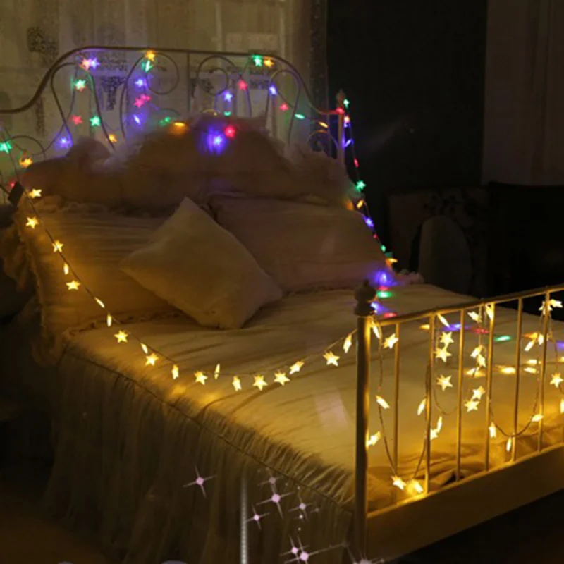 thumbnail image 4 of Guirnalda de luces LED con forma de estrella, guirnaldas brillantes, luces navideñas, fiestas, bodas, Año Nuevo, árbol de Navidad, luces de hadas decorativas, Navidad, 4 of 6