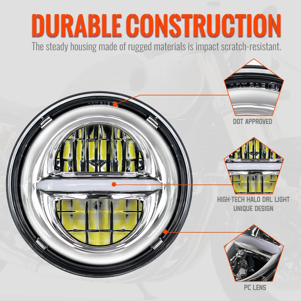 Faro LED Moto 5,75 Pollici – Per Honda Shadow VT 600/750/1100 E VTX 1300/1800 – 4000 Lumen – Impermeabile IP67 – Alloggiamento In Alluminio