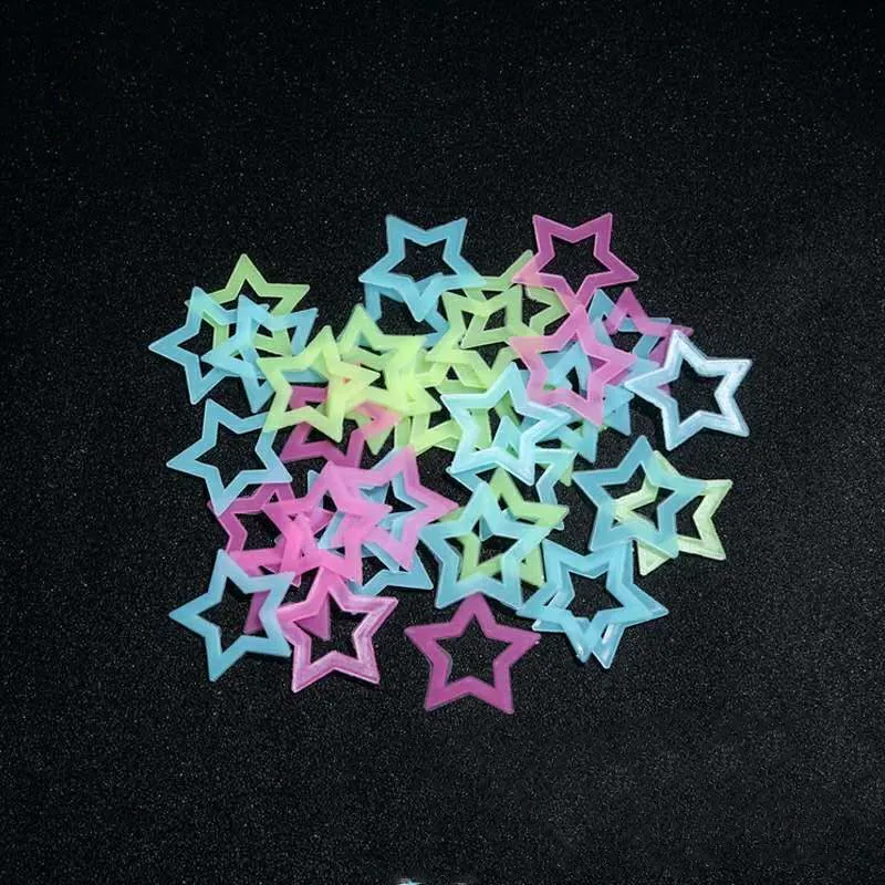 Wall Stickers 3D Hollow Star Energy Storage Fluorescent Glow In The dark Luminous On Wall Stickers For Kids Room living Room Decal