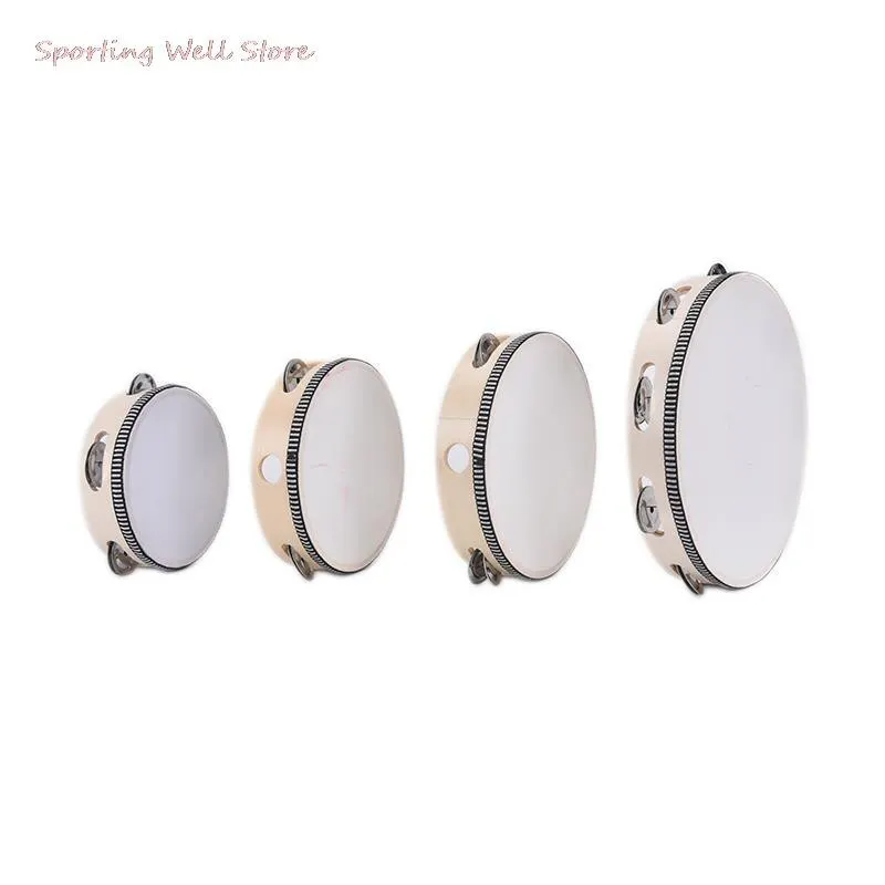 Hand Tambourine 6" Musical Instruments Tambourine Drum Children Educational Round Percussion For KTV Party Dancing Toys