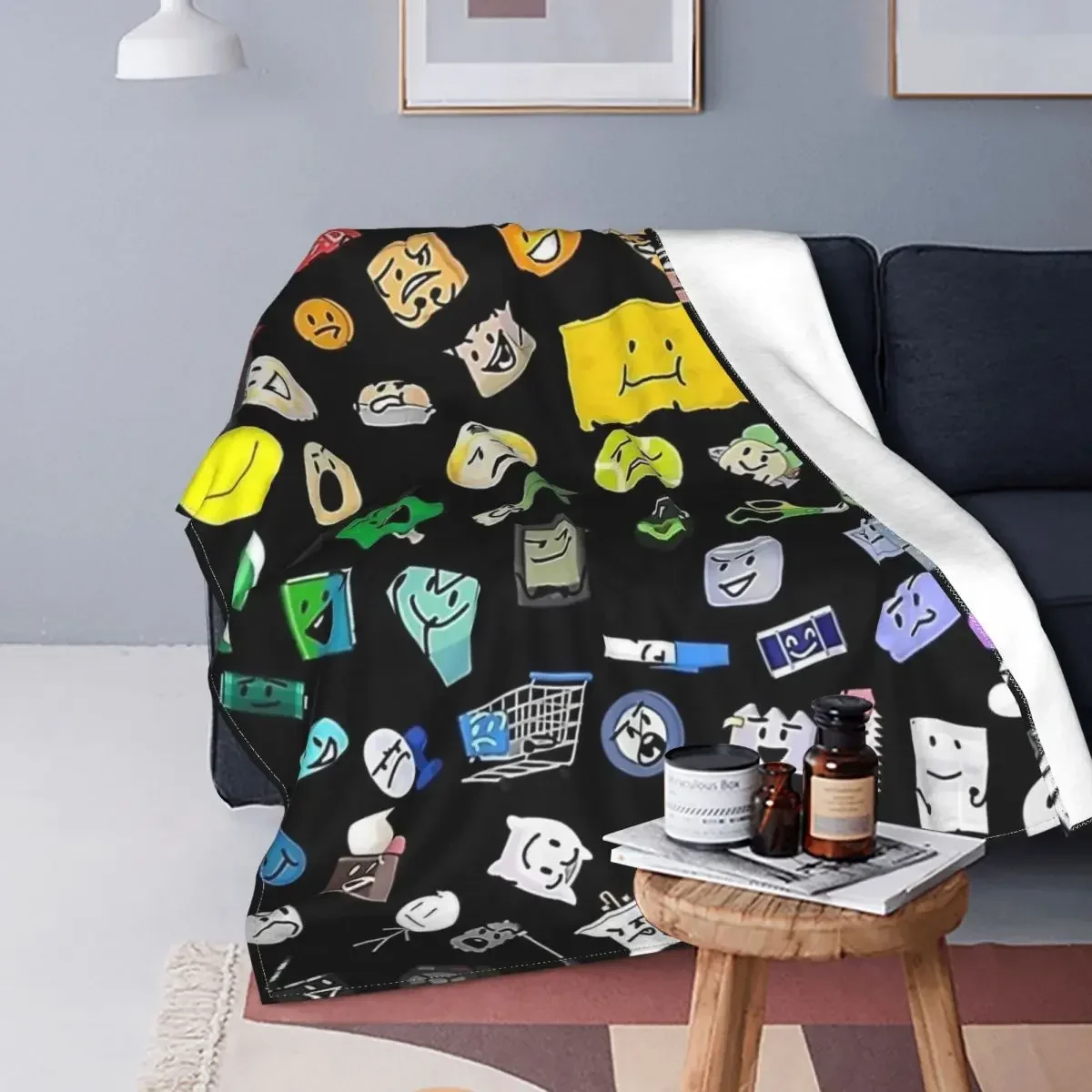 BFB And TPOT Battle For Dream Island Cartoon Knitted Blanket Flannel Ultra-Soft Throw Blankets for Home Couch Bedspread 3