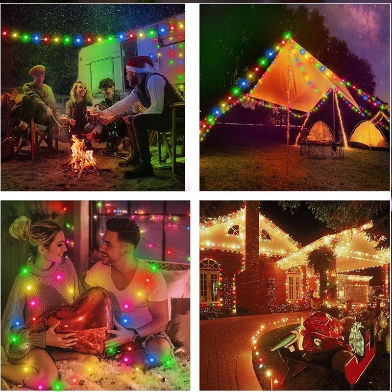 Decorative Lights Led String Lights Led Fairy Lights String Lights LED Lighting Strings Fairy Waterproof Bubble Ball Lamp Bluetooth APP Remote Control USB Music Controller Dream Color Christmas