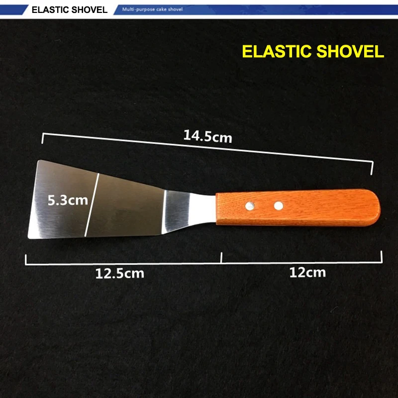 Stainless Steel BBQ Roasting Fork Clamp Shovel, Roast Barbecue Skewers, Wooden Handle, Cooking Spatula, Triangle Steak Tool Sets