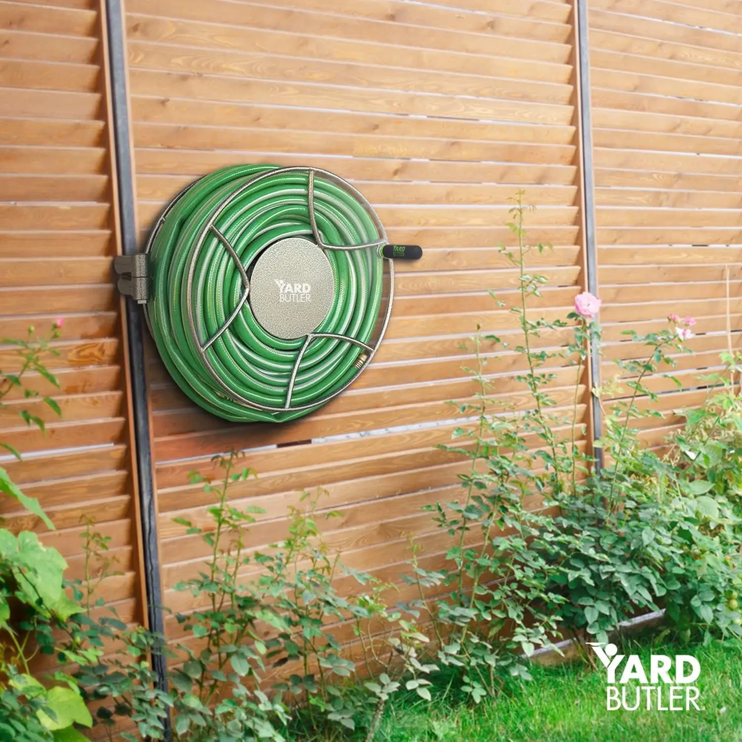 Yard Butler Swivel Hose Reel - 180 Degree Pivoting Wall Mount for Garden Hose Storage