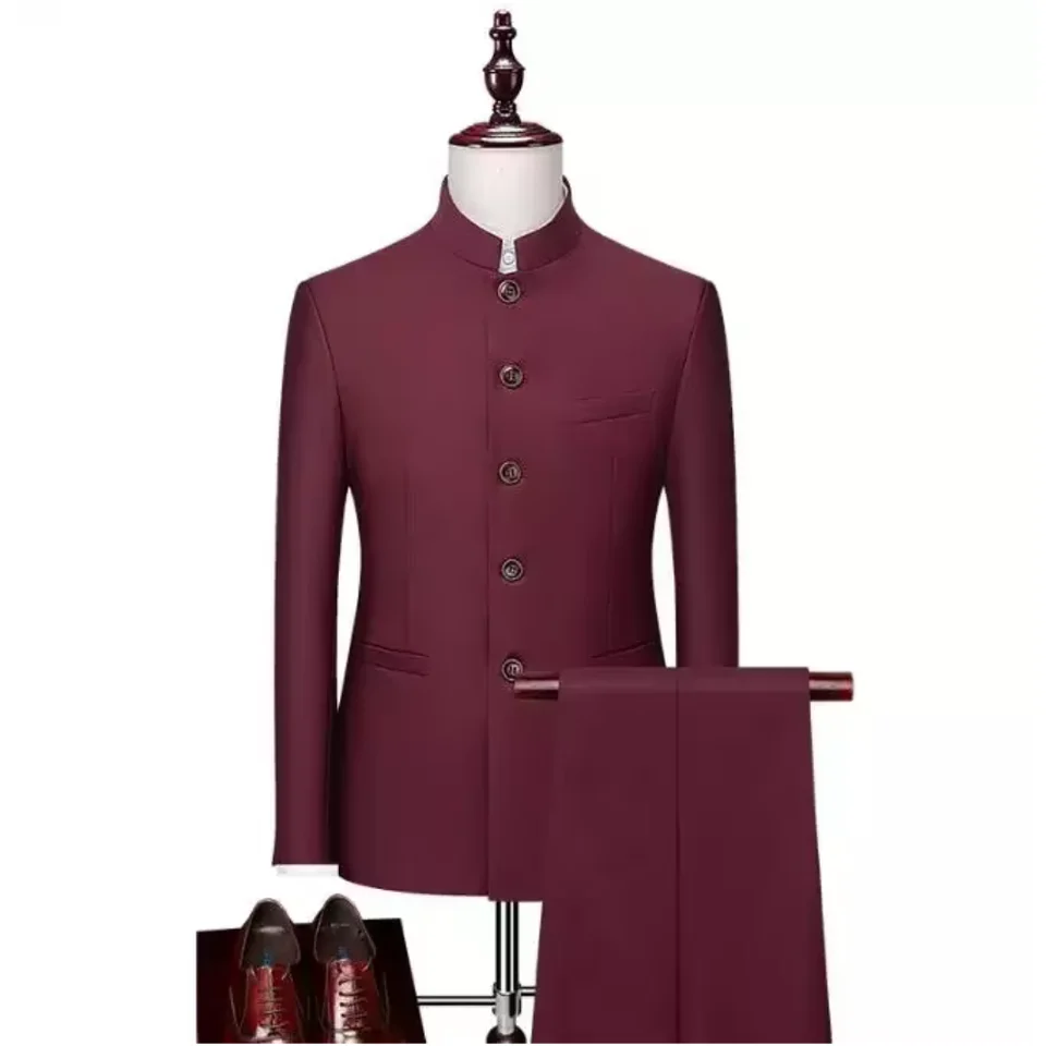 Heren Slim Fit 2-delig Pak Blazer Broek Formele Bruiloft Prom