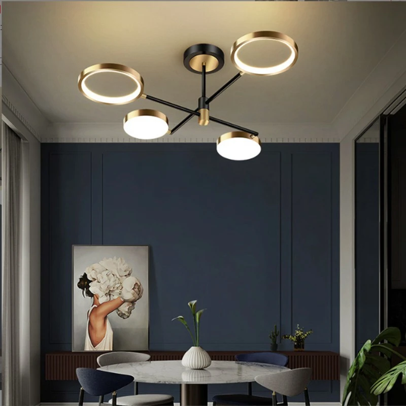 LED Chandelier Ceiling Lamp Nordic Light Smart Creative Villa Living Room Interior Decoration Bedroom Dining Room
