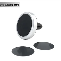 Compact Magnetic Car Vent Phone Holder with 360° Rotation and Strong Grip (Black)