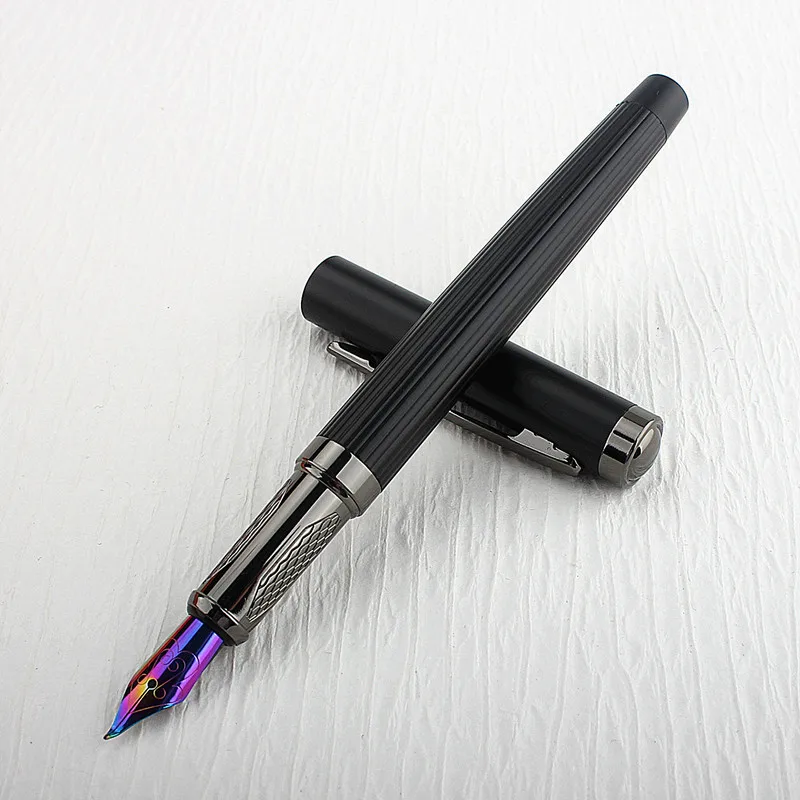 LANBITOU Forest Metal Fountain Pen with Tree Texture - Elegant Writing Pen for Business & Office
