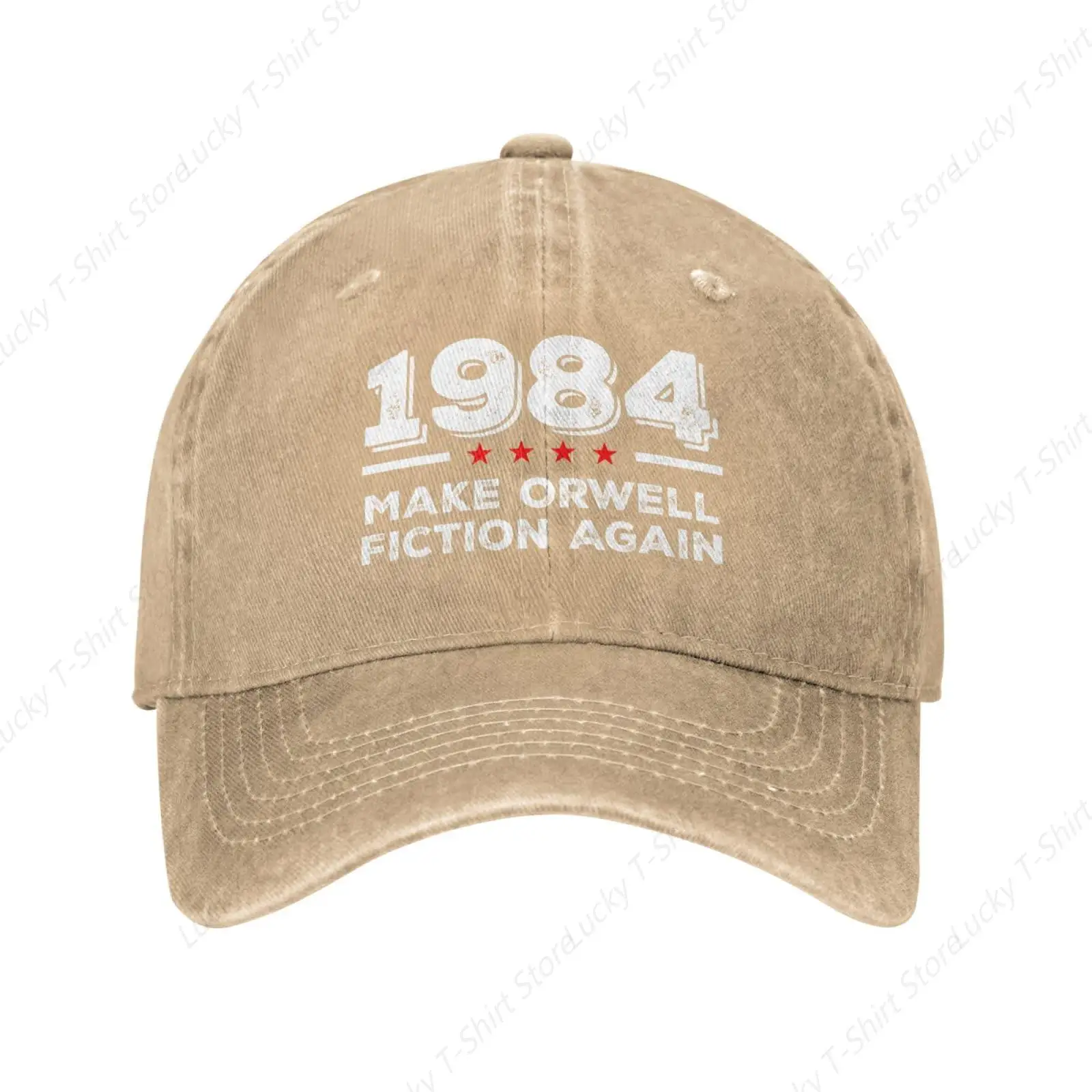 Make Orwell Fiction Again 1984 Graphic Trucker Hat for Men Women Baseball Cap Unisex Headwear for Casual Outdoor 4