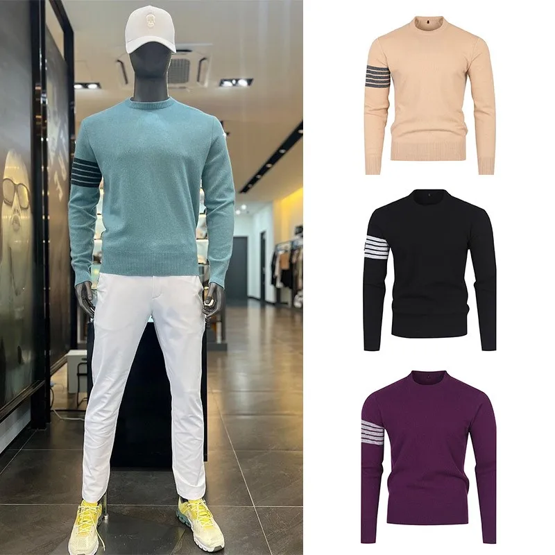 

Men's Wool Crewneck Sweater Soft Casual Sweaters for Men Classic Pullover Sweaters with Ribbing Edge